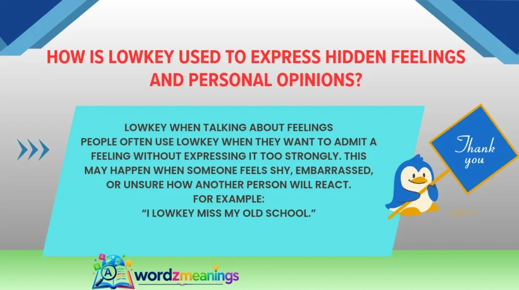 How Is Lowkey Used to Express Hidden Feelings and Personal Opinions?