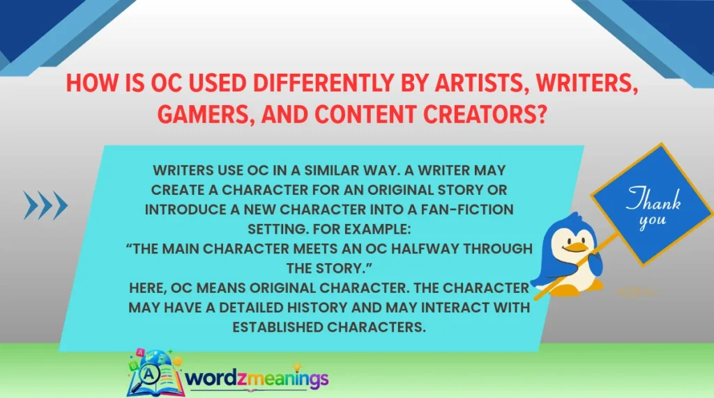 How Is OC Used Differently by Artists, Writers, Gamers, and Content Creators?