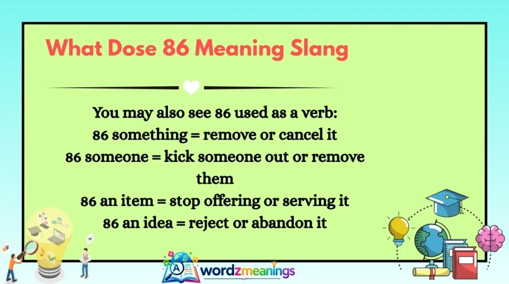 What Dose 86 Meaning Slang