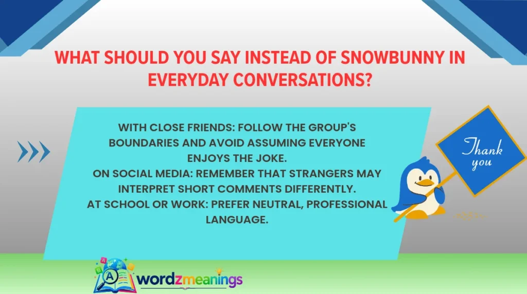 What Should You Say Instead of Snowbunny in Everyday Conversations?