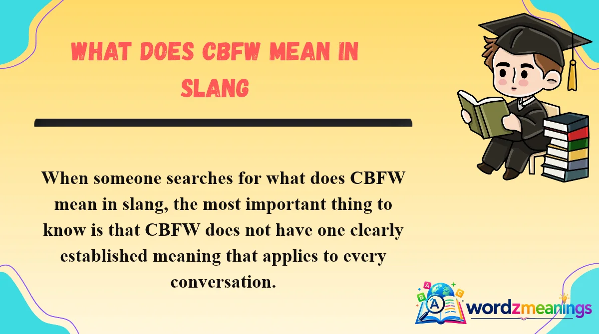 What Does CBFW Mean in Slang